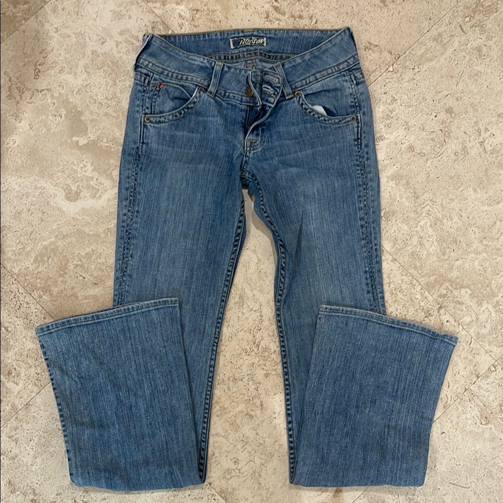 Blue Flare Wide Leg Jeans Medium Wash